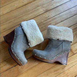 Ugg wedge shearling boots